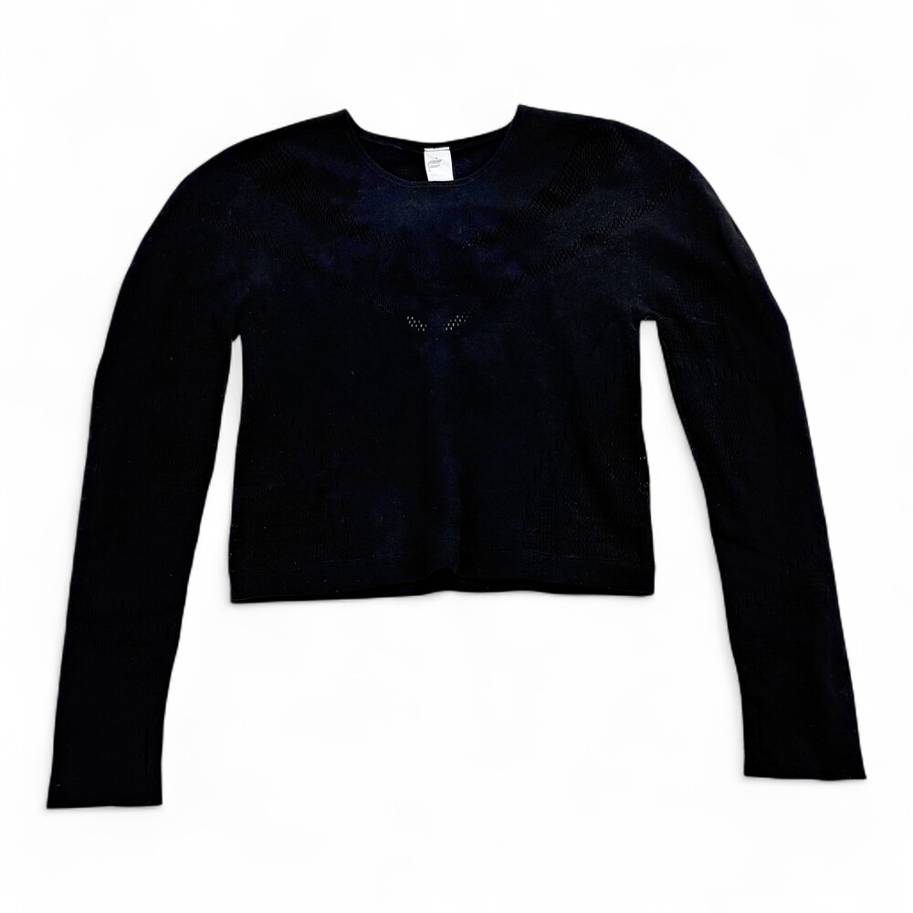 Fabletics Long‎ Sleeve Seamless Crop Top L Black